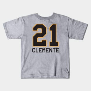 Roberto Clemente Jersey Number Kids T-Shirt